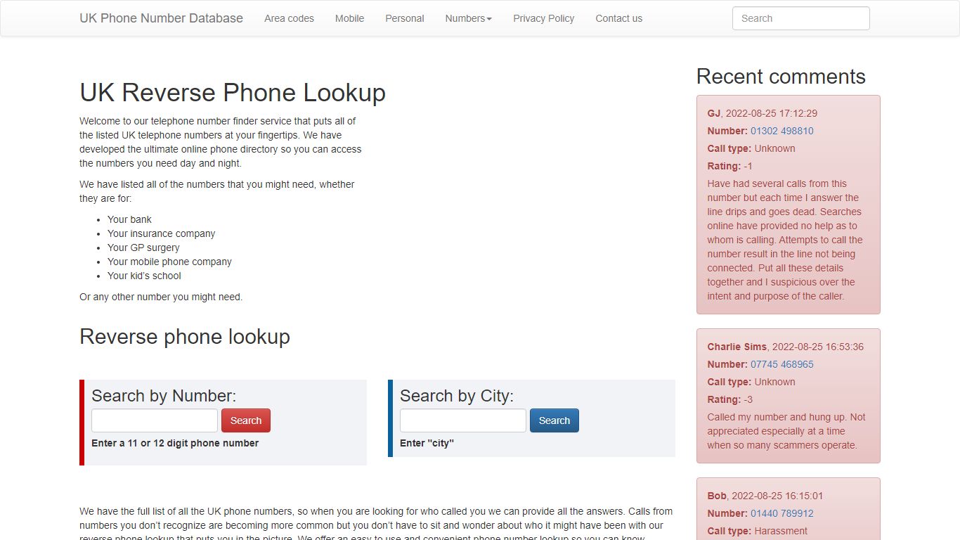 Reverse phone lookup free | Phone number lookup - UK area codes ...